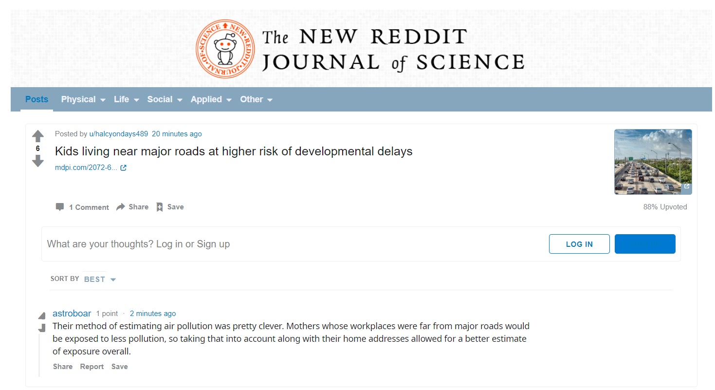 Screenshot of our mock Reddit comment.